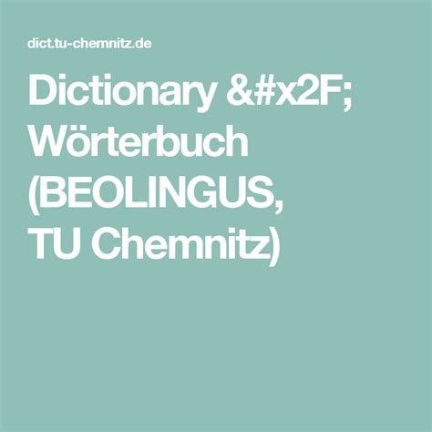 Ganggenauigkeit : Dictionary / Wörterbuch (BEOLINGUS, TU .